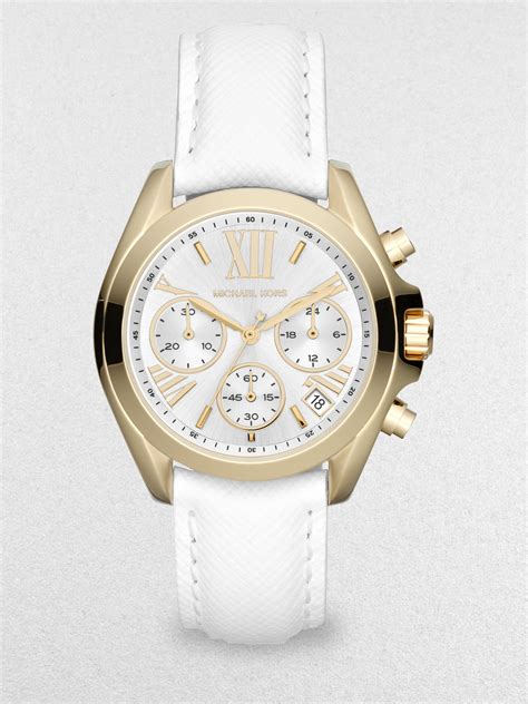 white leather michael kors watch|michael kors leather watch bands.